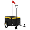 Trailer Vidaxl Bicycle 45 kg di ferro nero e giallo