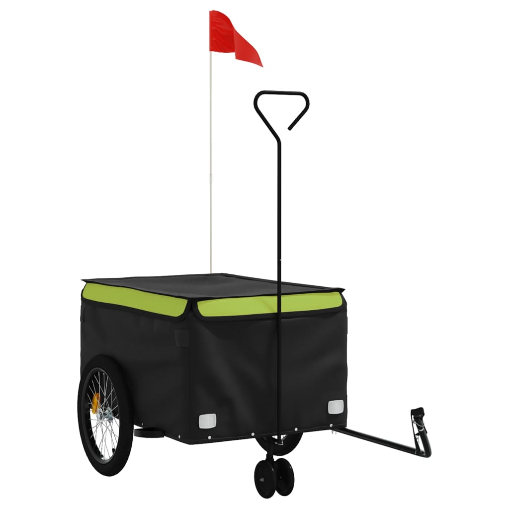 TRAILER VIDAXL BICYCLE 45 kg di ferro nero e verde