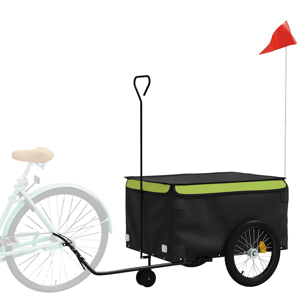 TRAILER VIDAXL BICYCLE 45 kg di ferro nero e verde