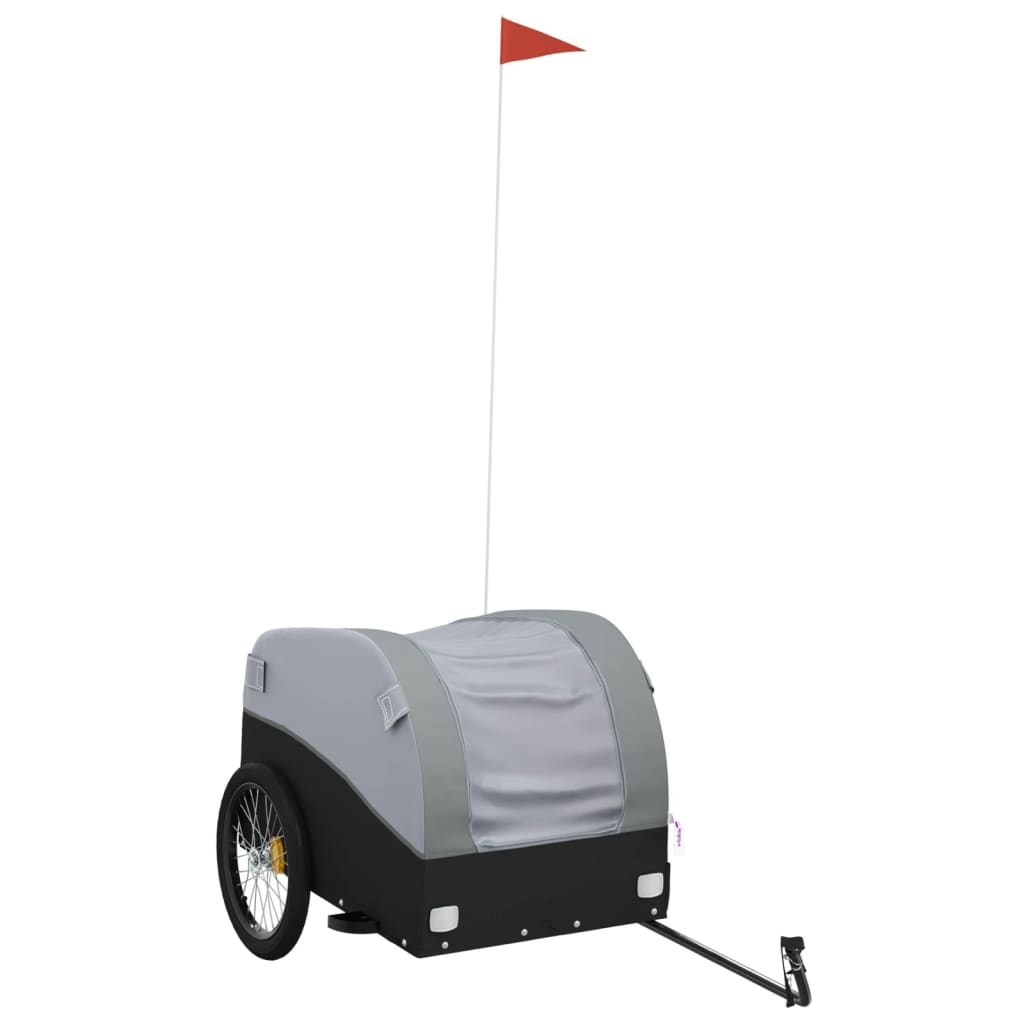 Vidaxl Bicycle Trailer 45 kg di ferro nero e grigio