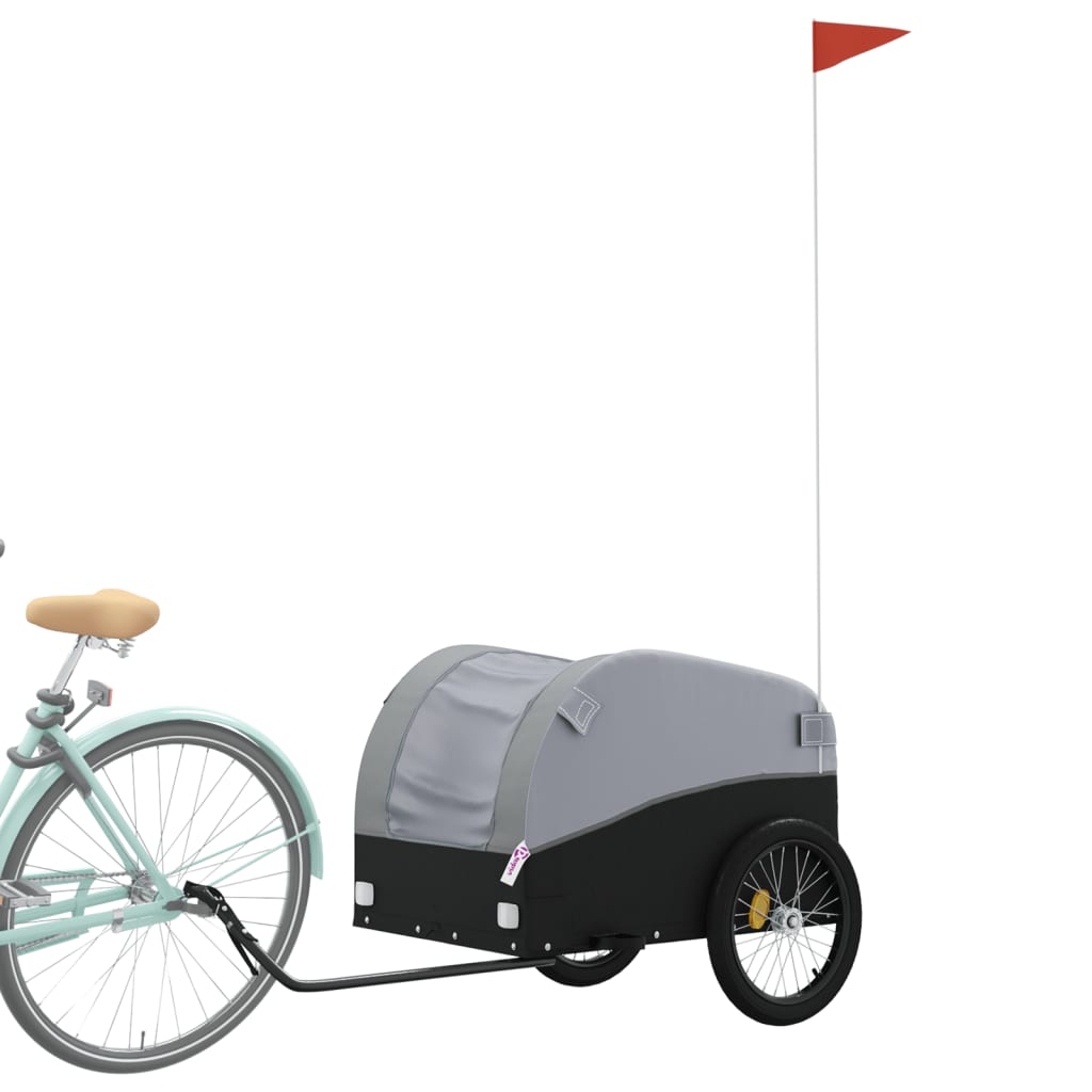Vidaxl Bicycle Trailer 45 kg di ferro nero e grigio