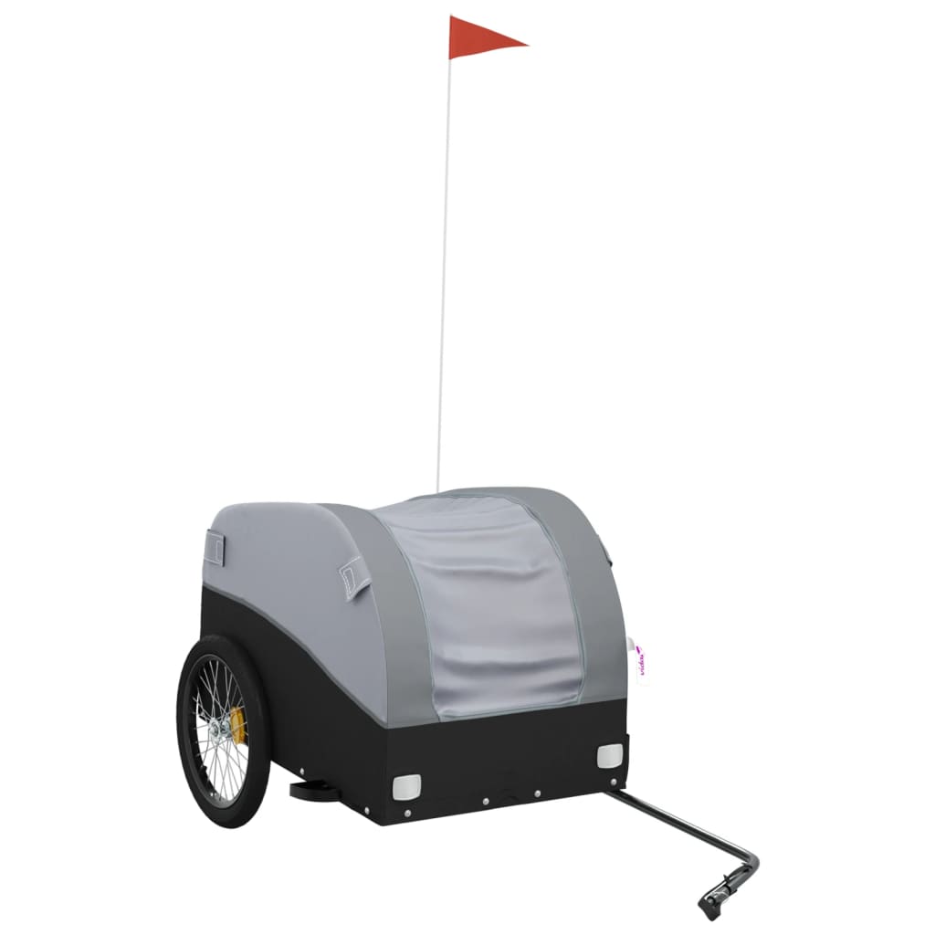 Vidaxl Bicycle Trailer 45 kg di ferro nero e grigio