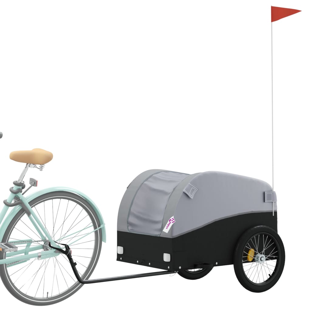 Vidaxl Bicycle Trailer 45 kg di ferro nero e grigio