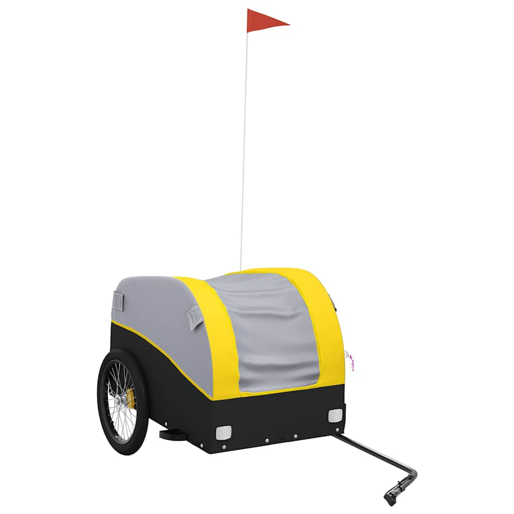 Trailer Vidaxl Bicycle 45 kg di ferro nero e giallo