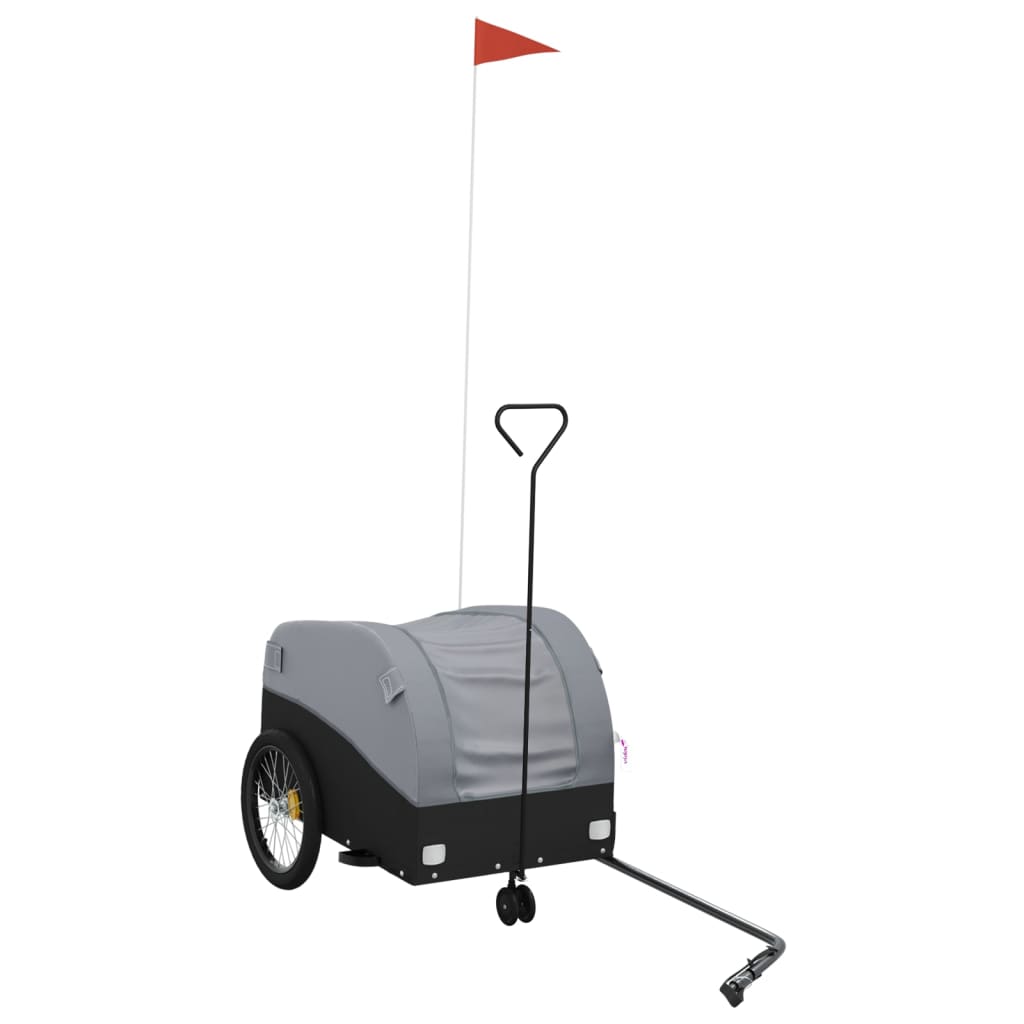 Vidaxl Bicycle Trailer 30 kg di ferro nero e grigio