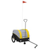 Vidaxl remolque de bicicleta 30 kg de hierro negro y amarillo