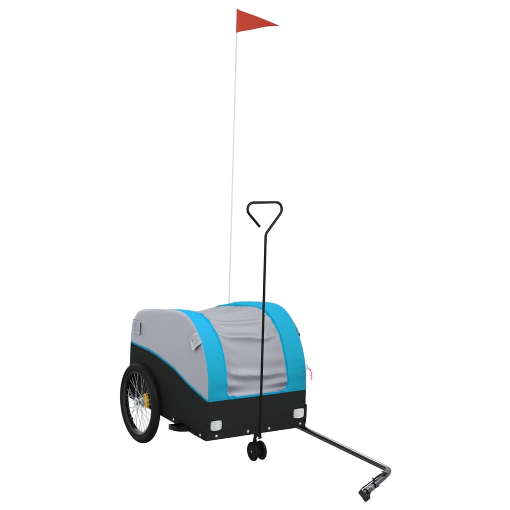 Vidaxl Bicycle Trailer 30 kg di ferro nero e blu