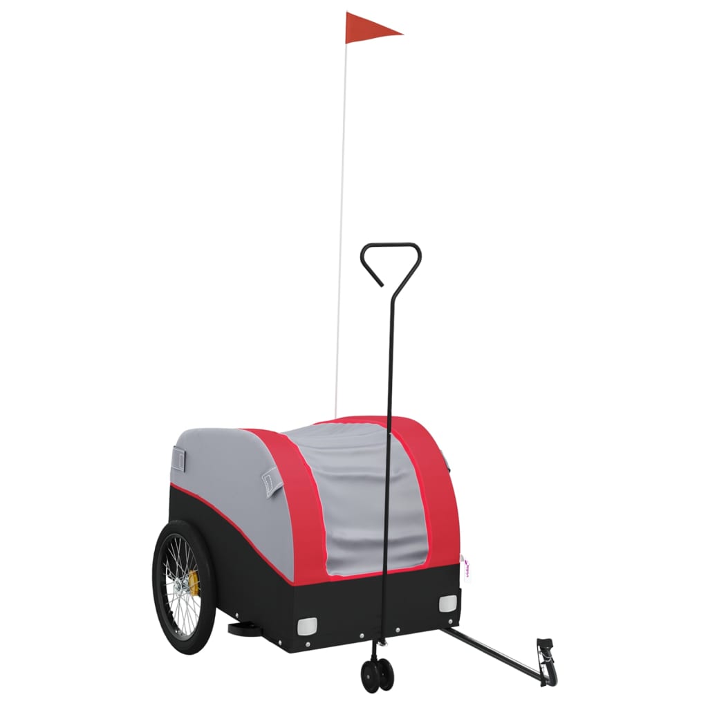 Trailer Vidaxl Bicycle 45 kg di ferro nero e rosso