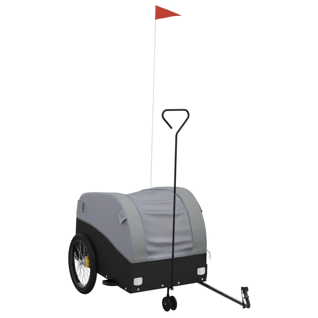 TRAILER VIDAXL BICYCLE 45 kg di ferro nero e grigio