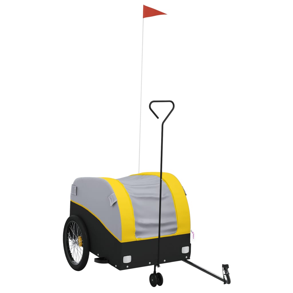 Trailer Vidaxl Bicycle 45 kg di ferro nero e giallo