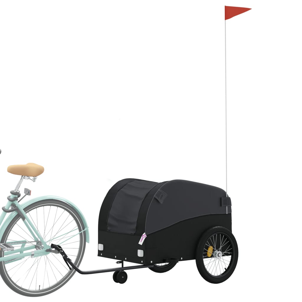 Vidaxl Bicycle Trailer 45 kg di ferro nero