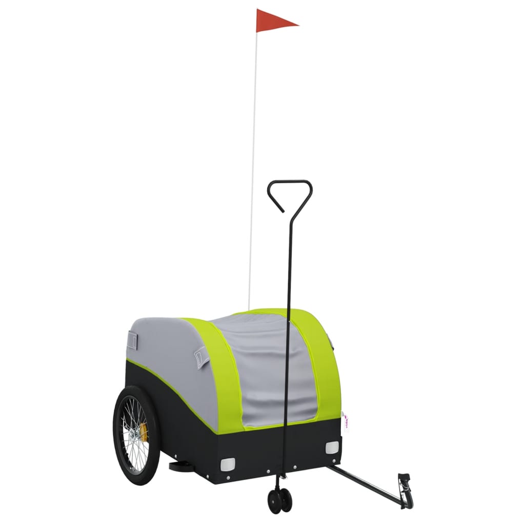 TRAILER VIDAXL BICYCLE 45 kg di ferro nero e verde