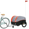 Vidaxl remolque de bicicleta 45 kg de hierro negro y naranja