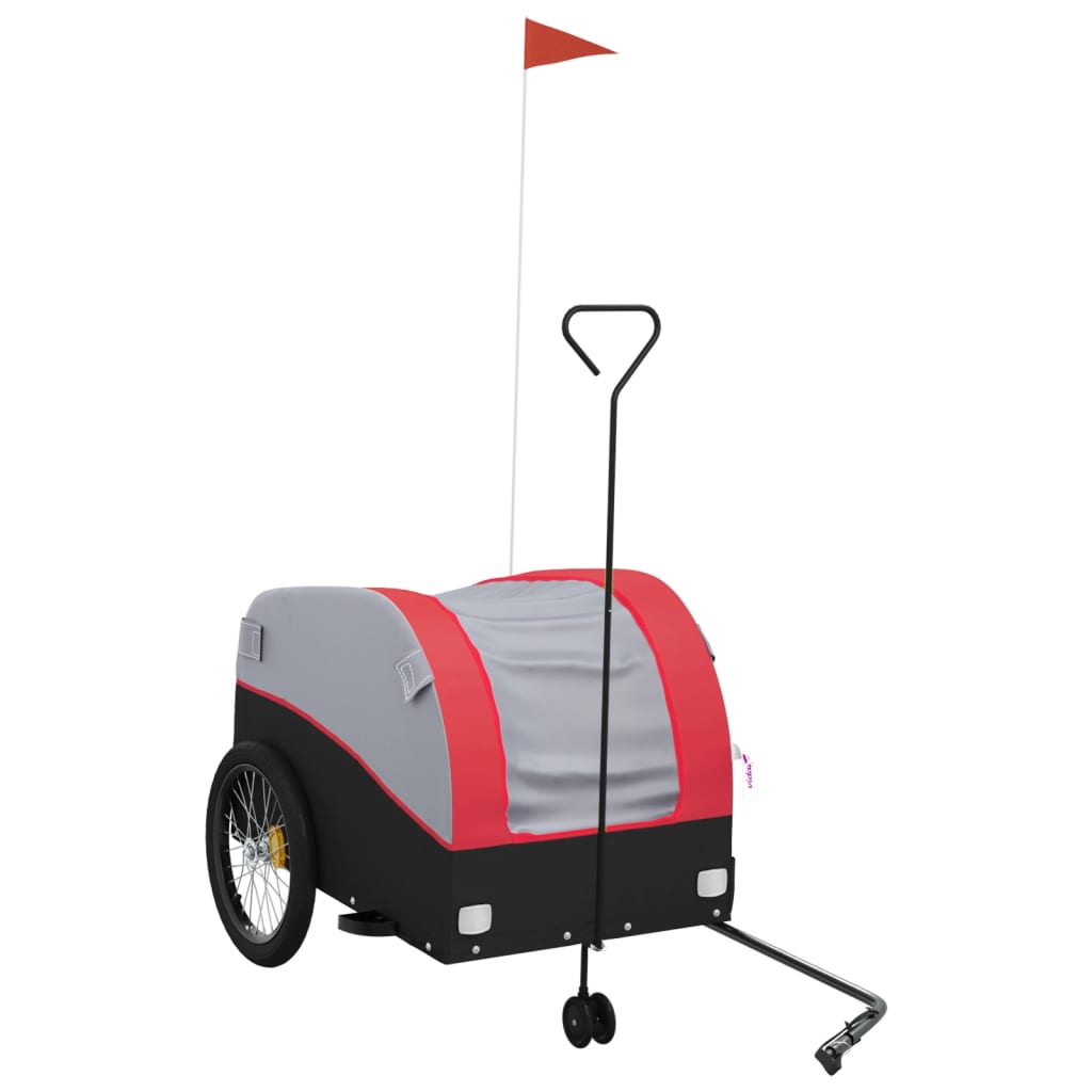 Trailer Vidaxl Bicycle 45 kg di ferro nero e rosso