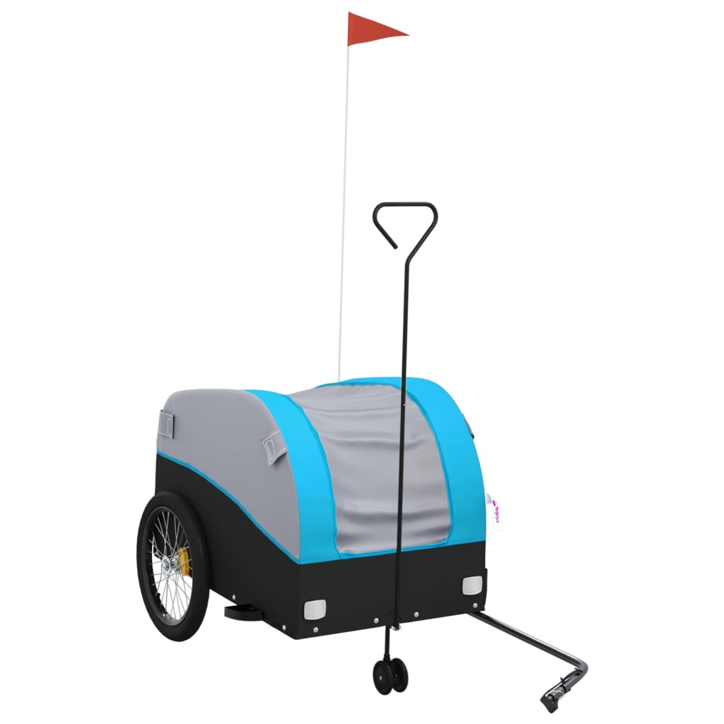 TRAILER VIDAXL BICYCLE 45 kg di ferro nero e blu