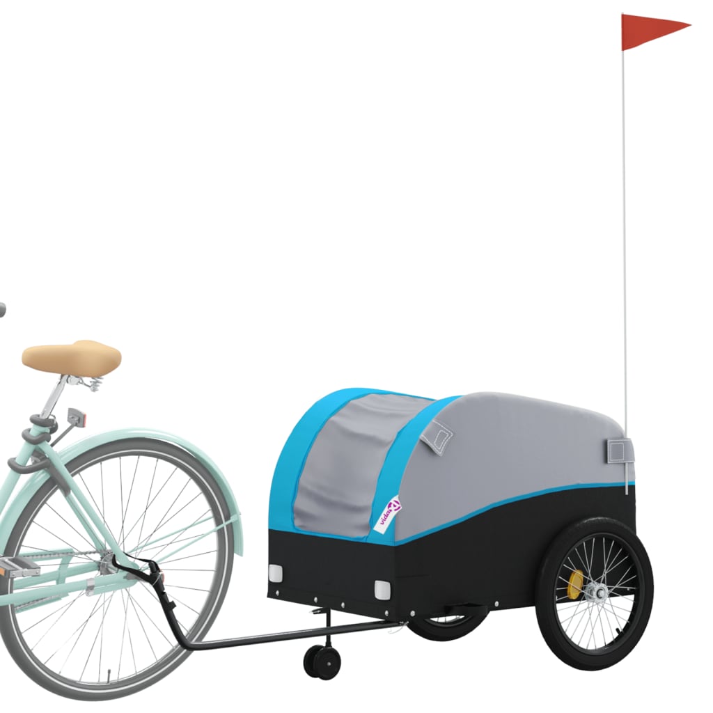 TRAILER VIDAXL BICYCLE 45 kg di ferro nero e blu