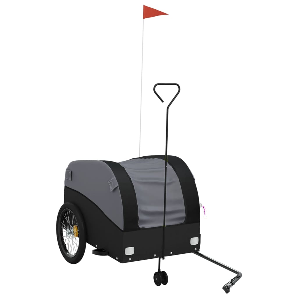 Vidaxl remolque de bicicleta 45 kg de hierro negro