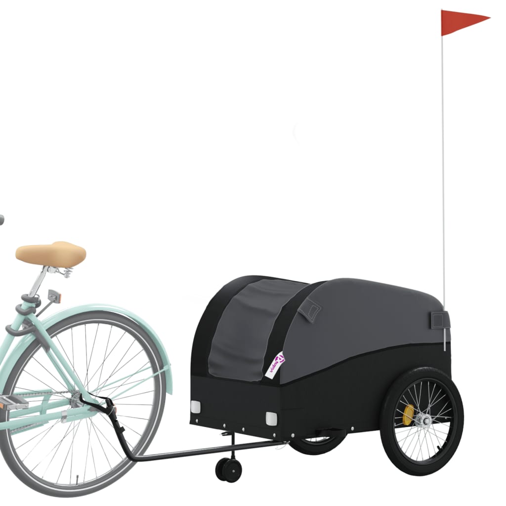 Vidaxl remolque de bicicleta 45 kg de hierro negro