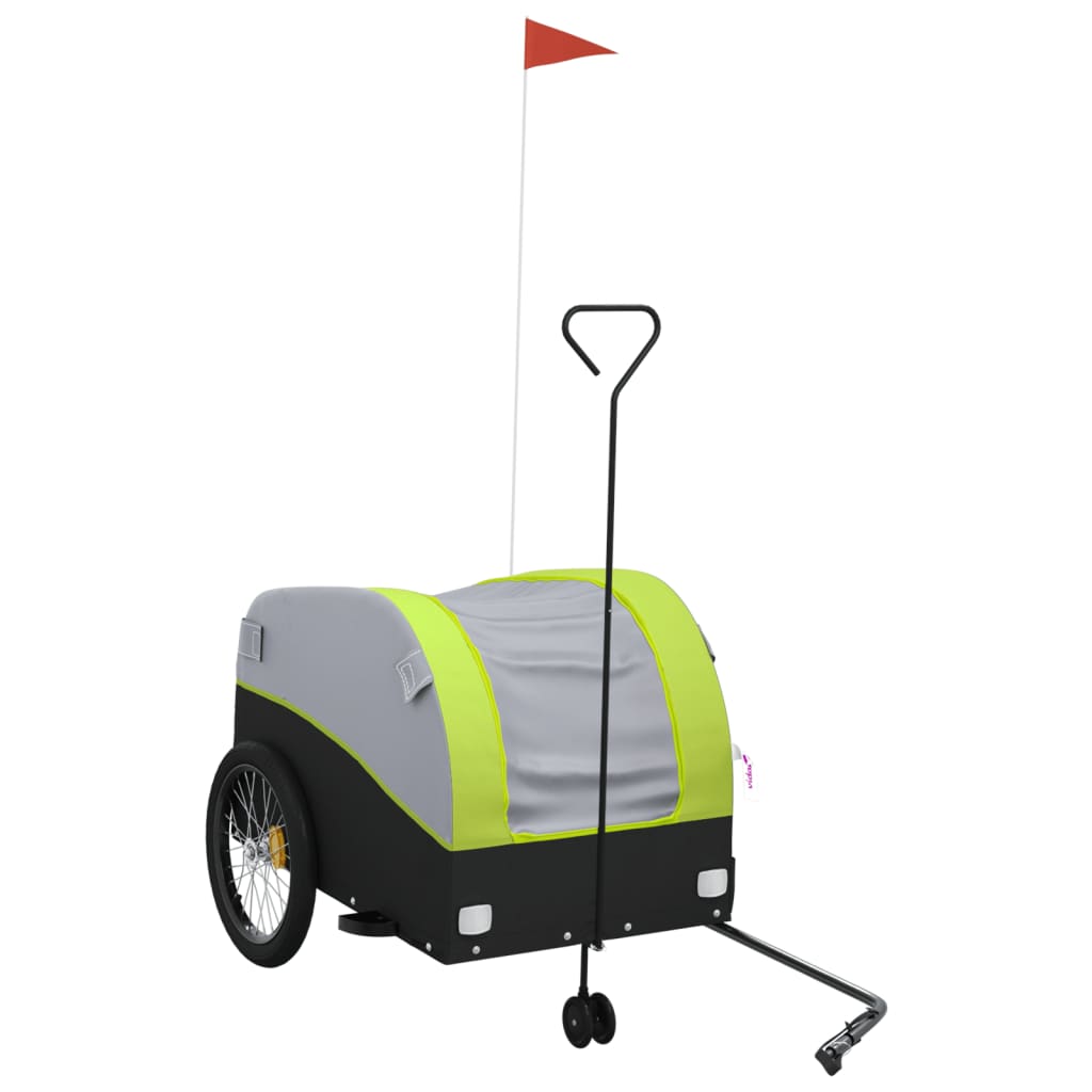 TRAILER VIDAXL BICYCLE 45 kg di ferro nero e verde