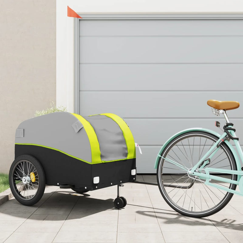 TRAILER VIDAXL BICYCLE 45 kg di ferro nero e verde