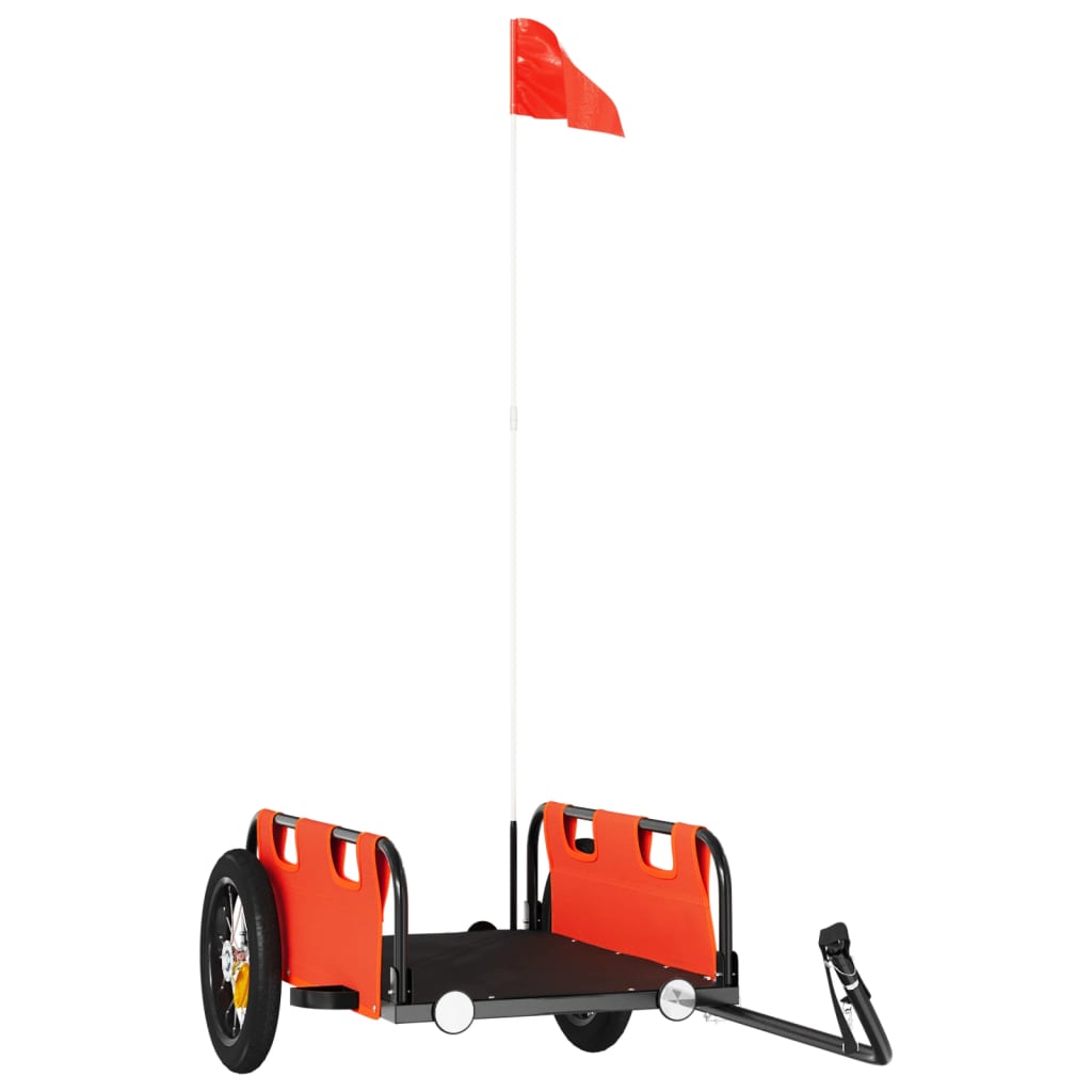 Vidaxl Bicycle Trailer Tessuto Oxford e Orange di ferro