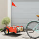 Vidaxl Bicycle Trailer Tessuto Oxford e Orange di ferro