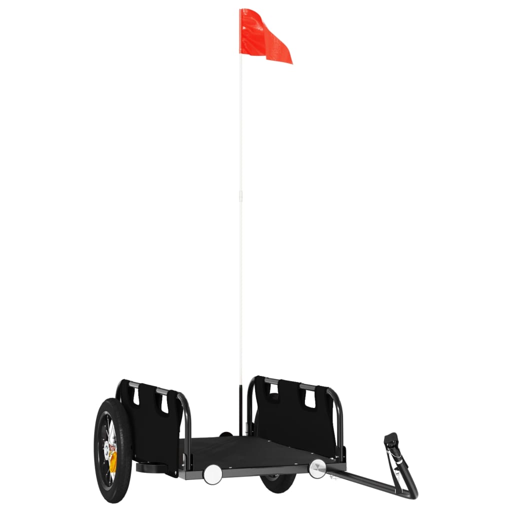 Vidaxl Bicycle Trailer Tessuto di Oxford e Iron Black