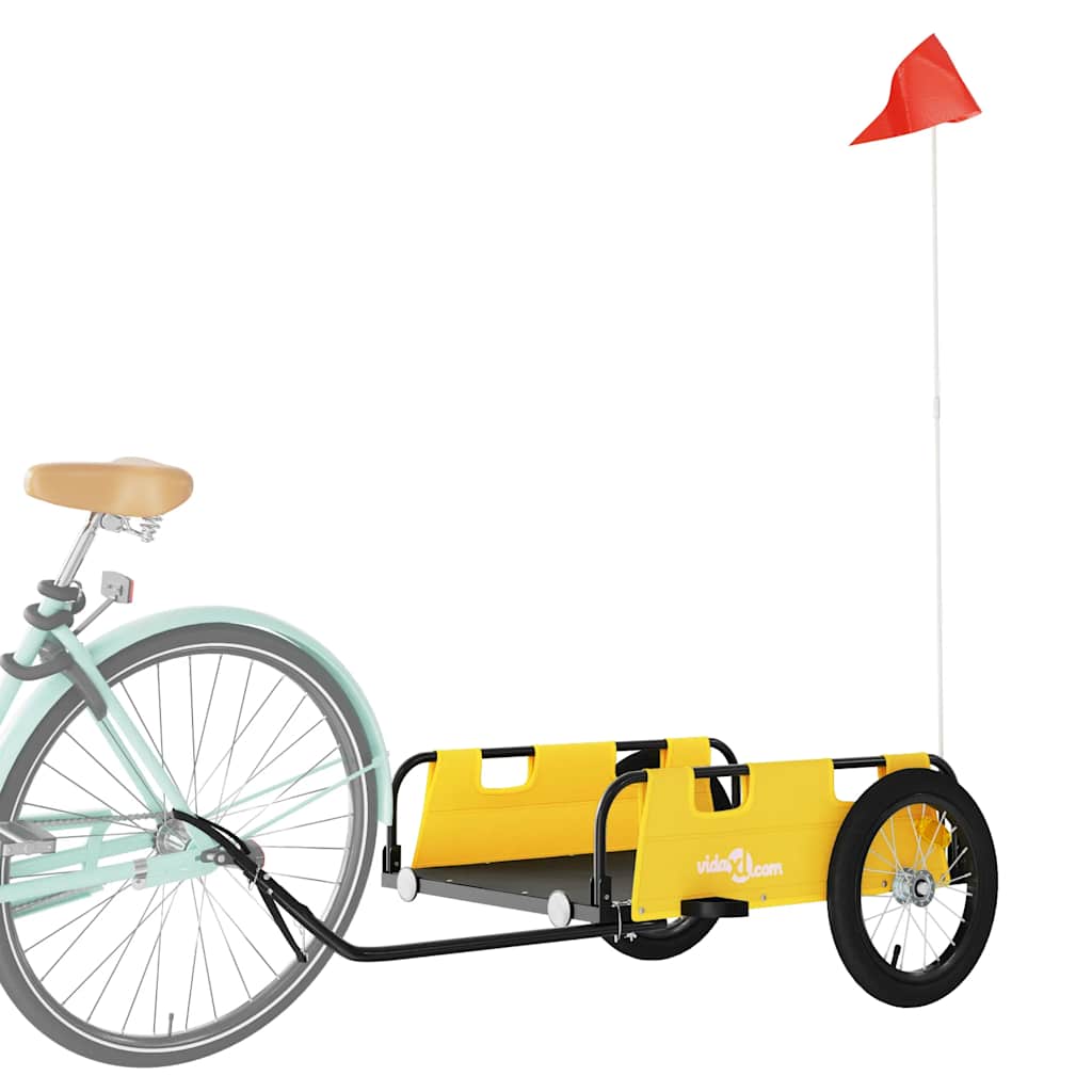 Vidaxl Bicycle Trailer Tessuto Oxford e ferro giallo