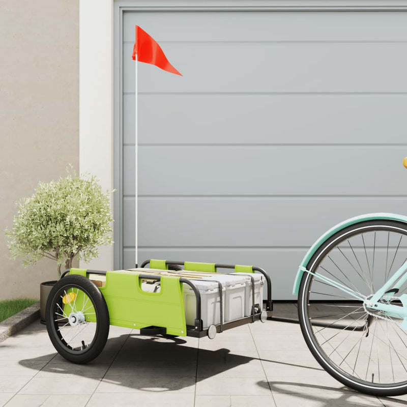 Vidaxl Biciclo Trailer Oxford Fabric and Iron Green