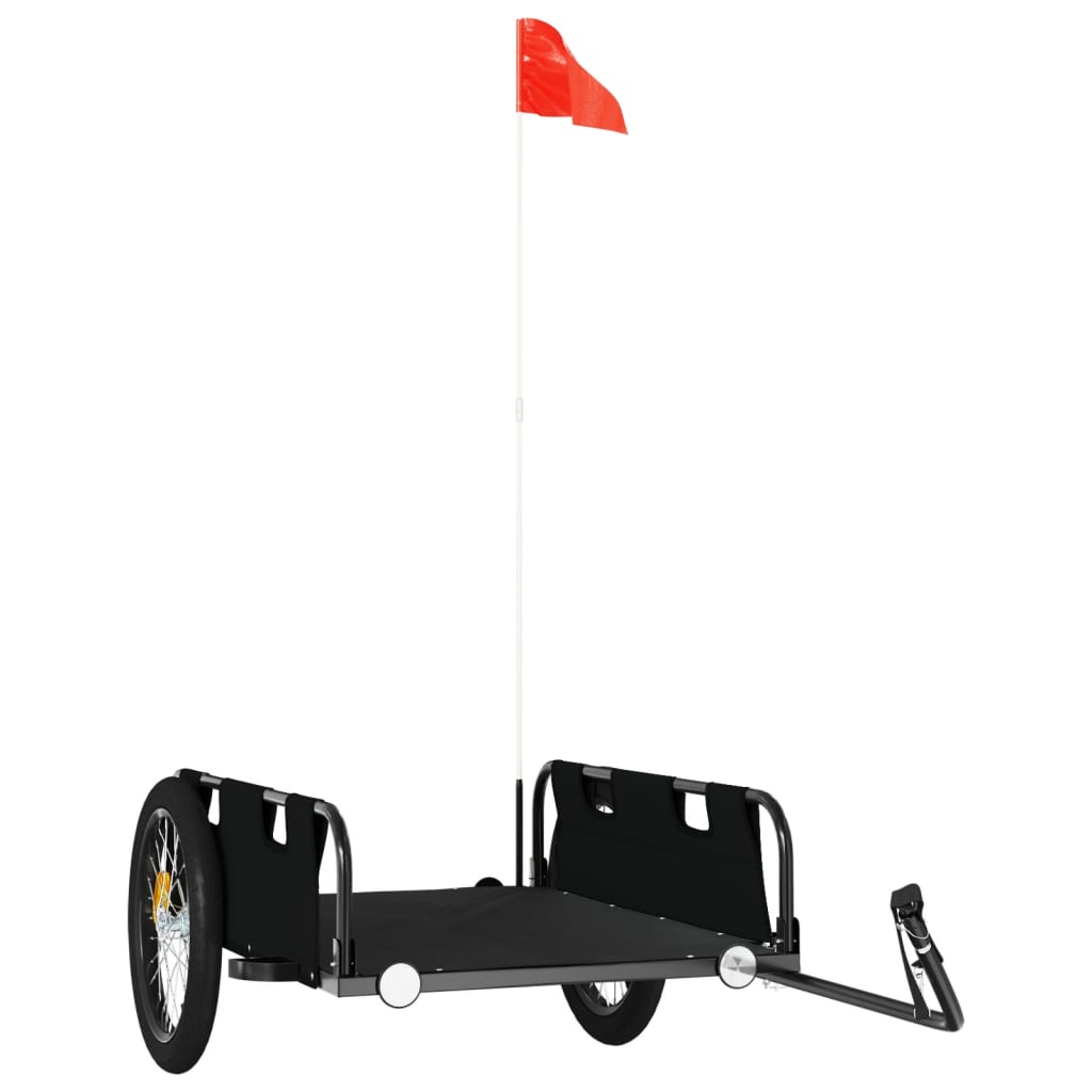 Vidaxl Bicycle Trailer Tessuto di Oxford e Iron Black
