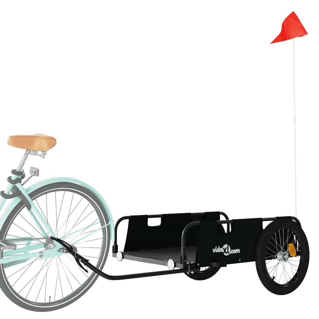 Vidaxl Bicycle Trailer Tessuto di Oxford e Iron Black