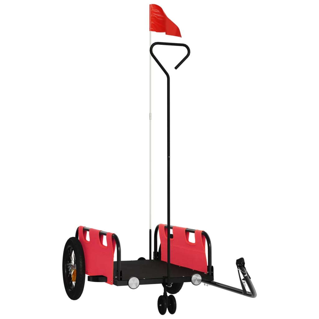 Vidaxl Bicycle Trailer Tessuto di Oxford e Red di ferro