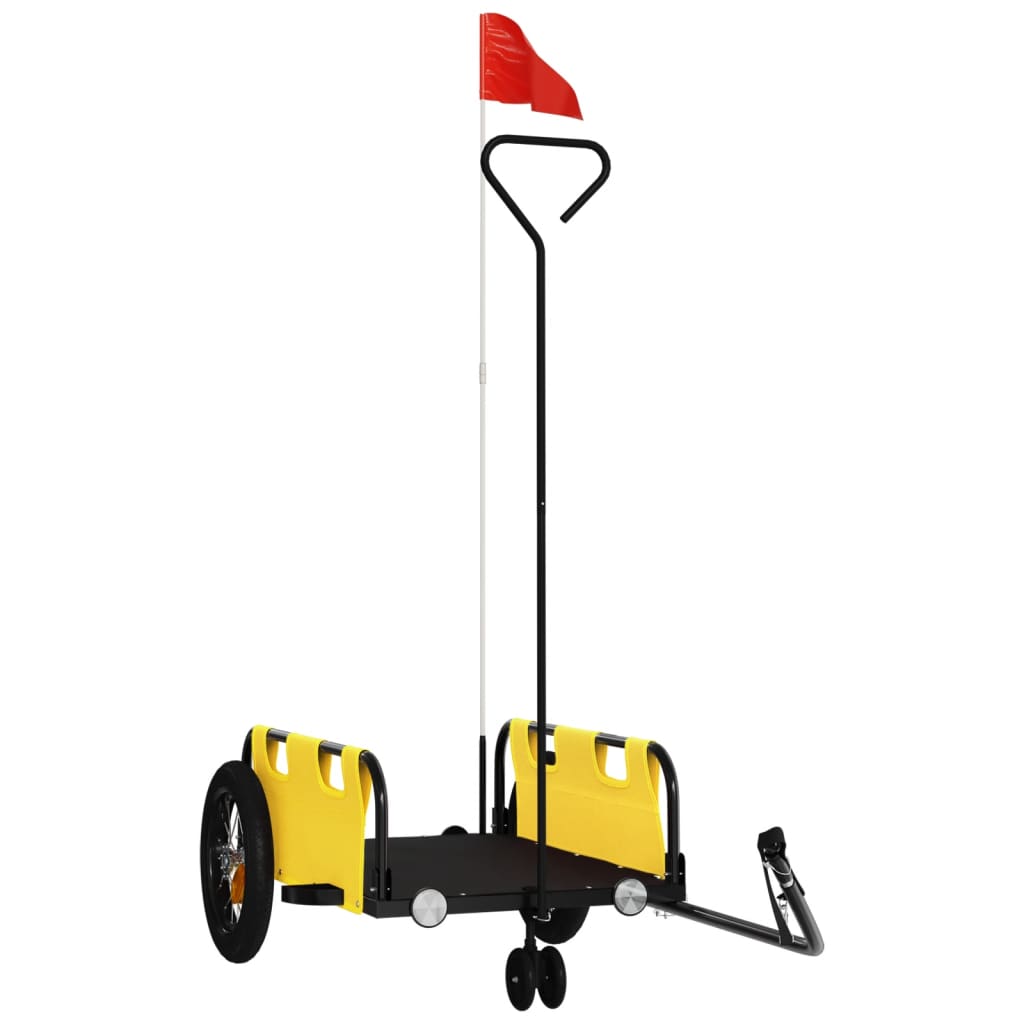 Vidaxl Bicycle Trailer Tessuto Oxford e ferro giallo