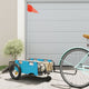 Vidaxl Bicycle Trailer Tessuto Oxford e blu di ferro