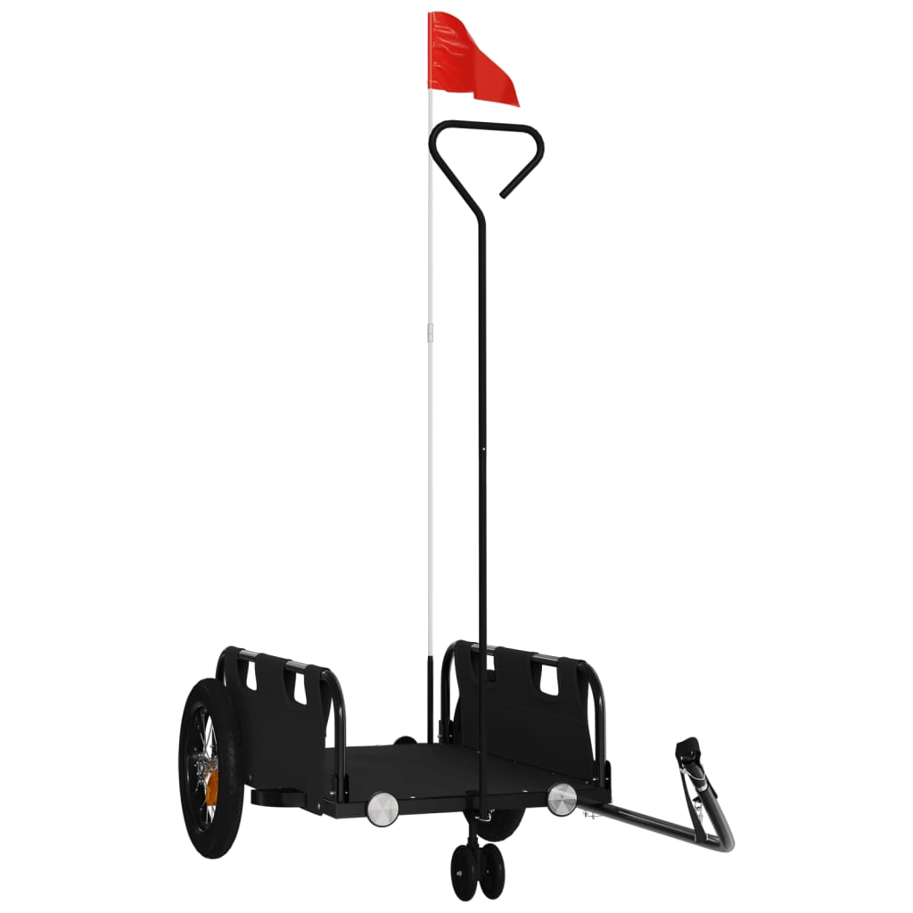 Vidaxl Bicycle Trailer Tessuto di Oxford e Iron Black