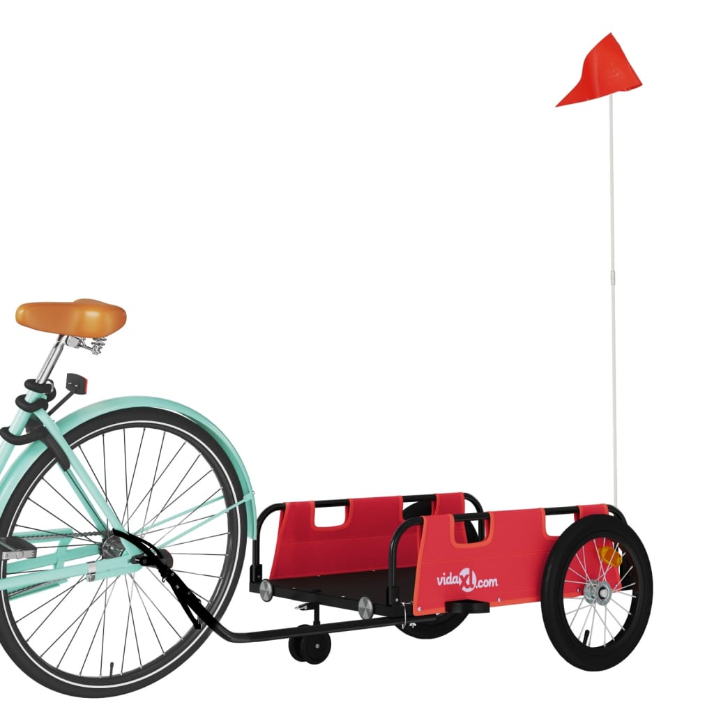 Vidaxl Bicycle Trailer Tessuto di Oxford e Red di ferro