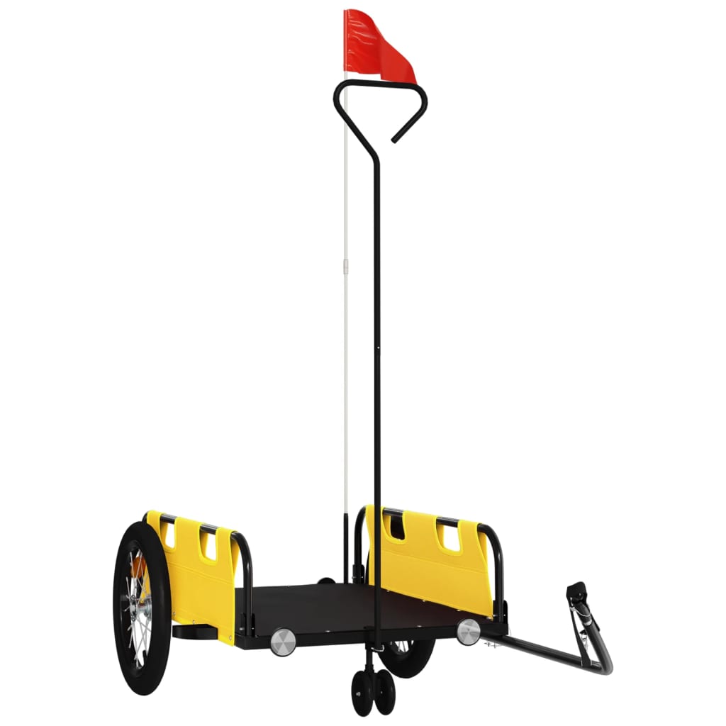 Vidaxl Bicycle Trailer Tessuto Oxford e ferro giallo