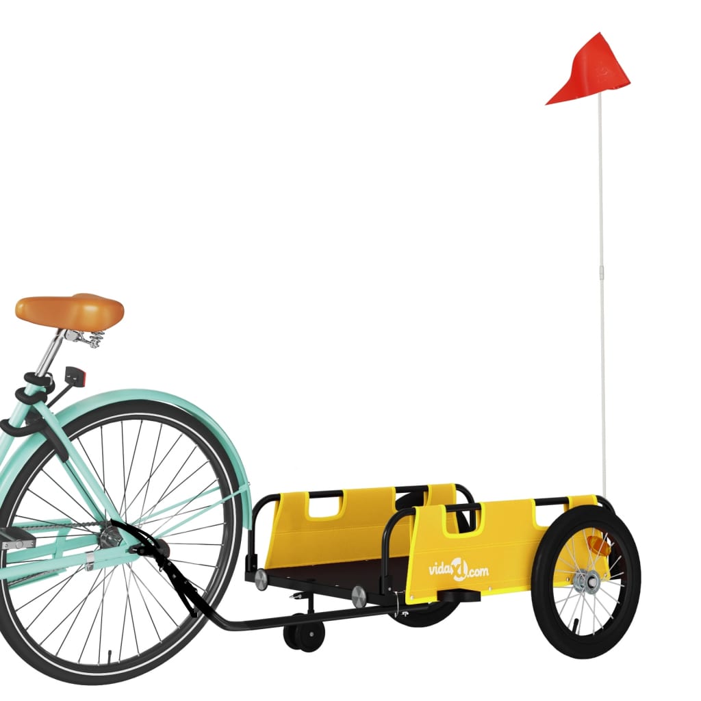 Vidaxl Bicycle Trailer Tessuto Oxford e ferro giallo