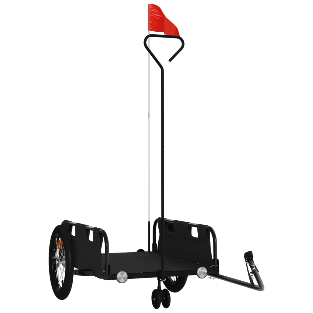 Vidaxl Bicycle Trailer Tessuto di Oxford e Iron Black