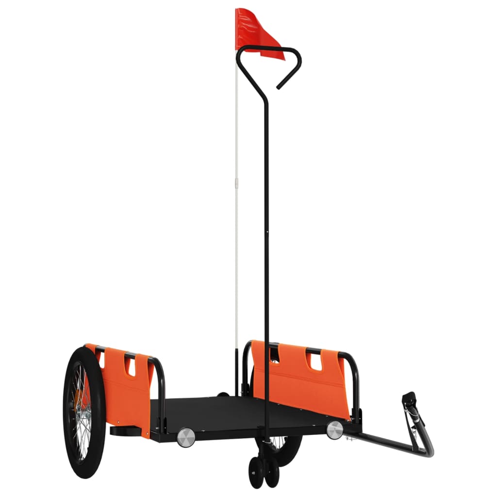 Trailer per biciclette Vidaxl Tessuto di Oxford e Orange di ferro e Nero