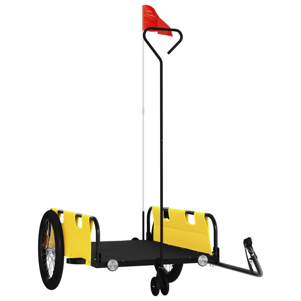 Vidaxl Bicycle Trailer Tessuto di Oxford e ferro giallo e nero