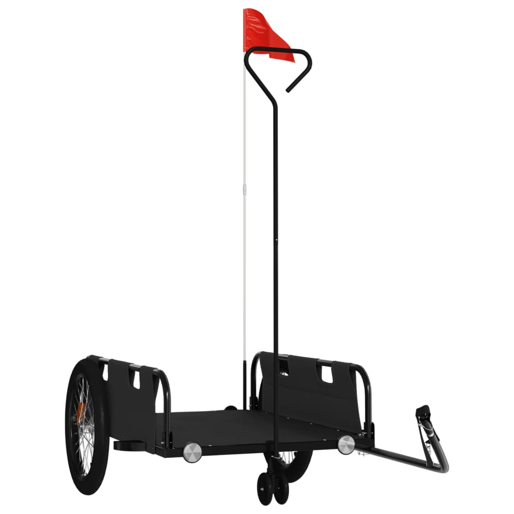 Vidaxl Bicycle Trailer Tessuto di Oxford e Iron Black