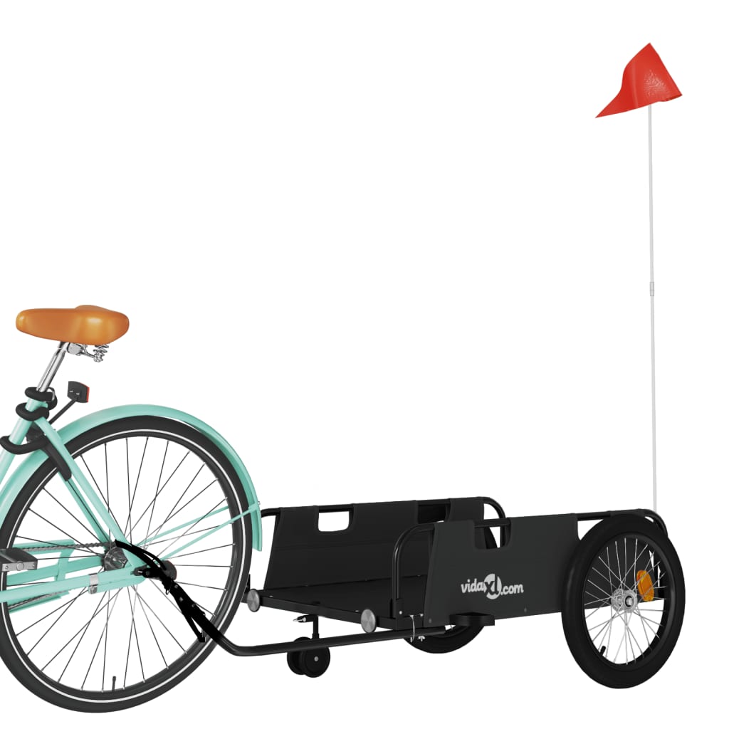 Vidaxl Bicycle Trailer Tessuto di Oxford e Iron Black