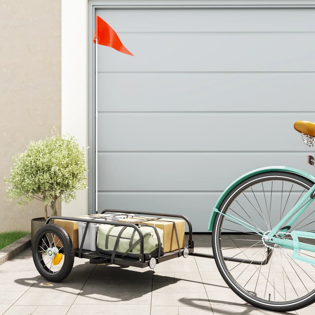 Vidaxl Bicycle Trailer 122x53x31 cm Iron Black