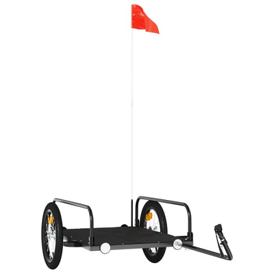 Vidaxl Remolque de bicicleta 126x63x34 cm de hierro negro