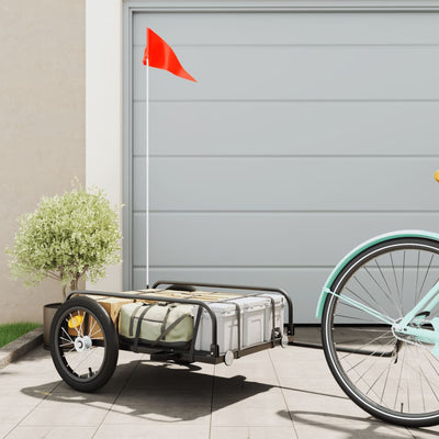 Vidaxl Remolque de bicicleta 126x63x34 cm de hierro negro