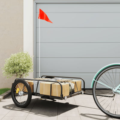 Vidaxl Remolque de bicicleta 135x70x37 cm de hierro negro
