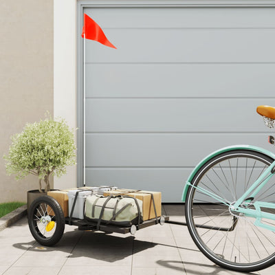 Vidaxl Trailer de bicicleta 122x53x28 cm de hierro negro