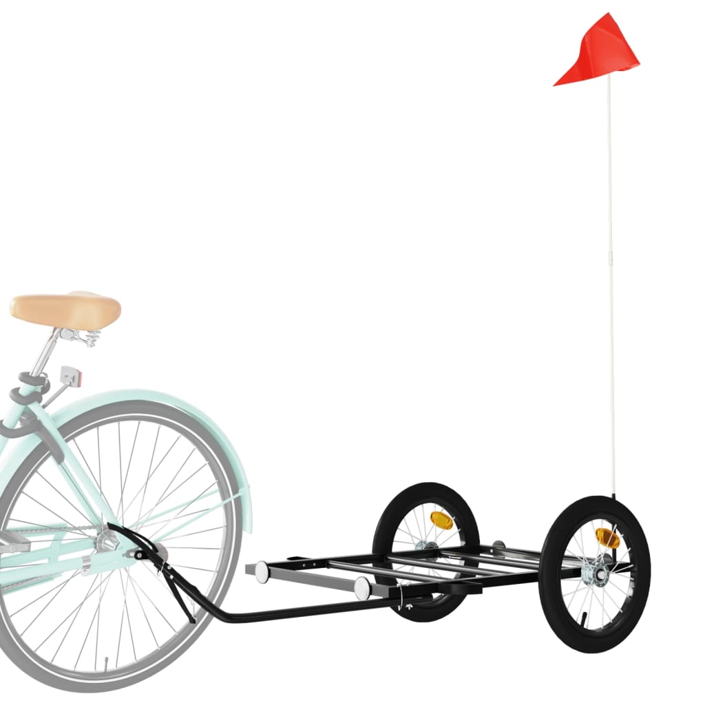 Vidaxl Remolque de bicicleta 126x63x34 cm de hierro negro