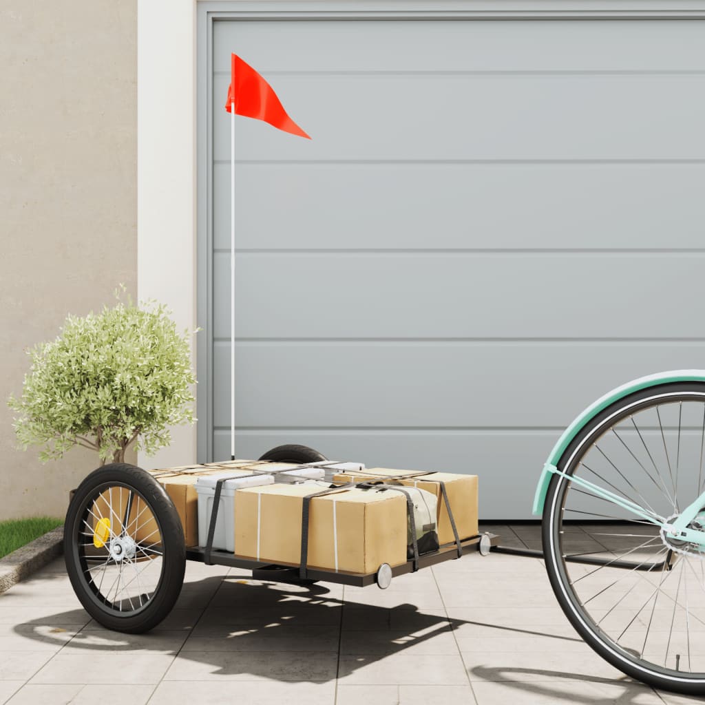 Vidaxl Bicycle Trailer 135x68x37 cm Iron Black